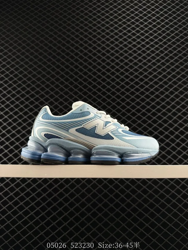 New Balance M2000 Gray and Blue Chunky Sneakers 4