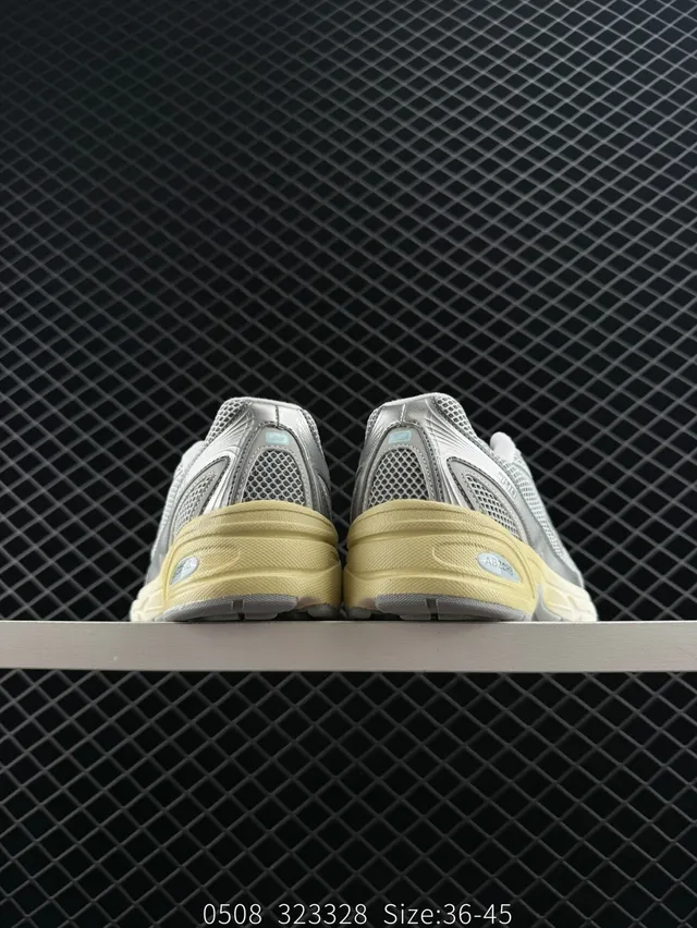 New Balance NB740 رمادي أصفر شبكي علوي متعدد الطبقات كعب سميك أحذية رياضية 5
