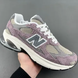 New Balance Purple Beige Midsole Mixed Suede And Mesh Upper Chunky Sneakers