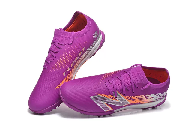 New Balance Sneakers haut tricot-synthétique rayure graphique dynamique violet orange 3