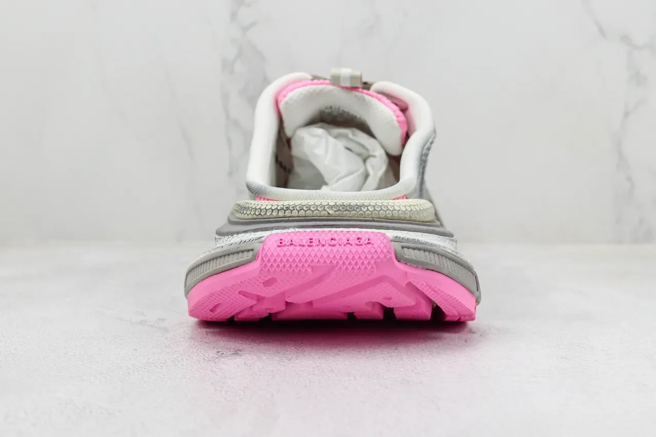 New Balance Silver Pink Chunky Layered Sole Metallic Mesh And Synthetic Upper Sneakers 9