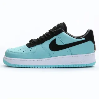Nike Air Force 1 Aqua and Black Lifestyle Sneakers