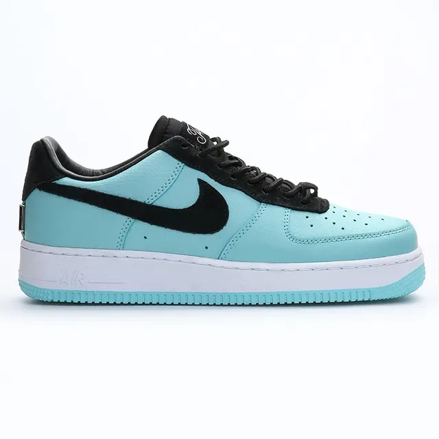 Nike Air Force 1 Aqua e Preto Tênis Lifestyle 8