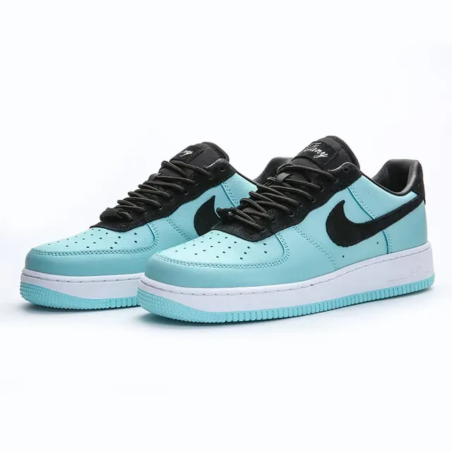 Nike Air Force 1 Aqua e Preto Tênis Lifestyle 9