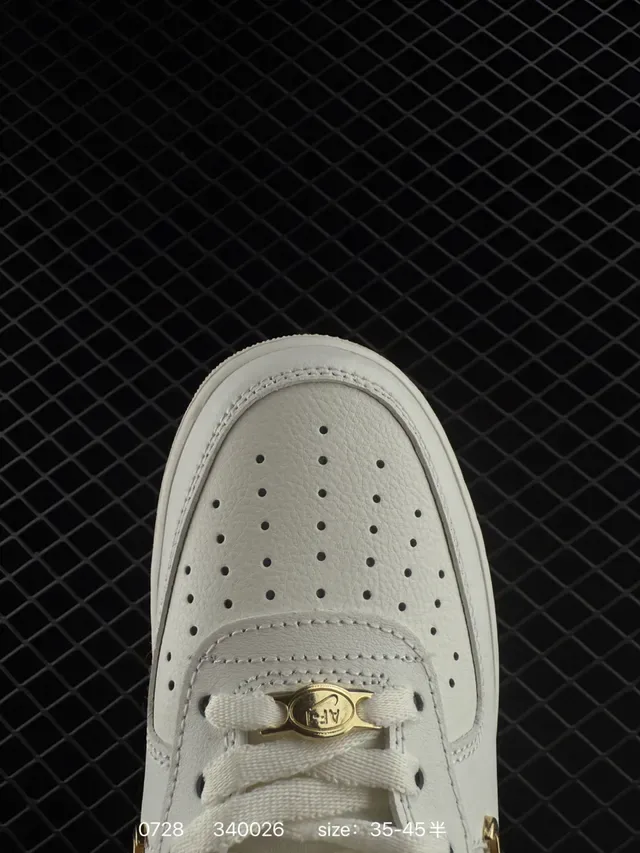Nike Air Force 1 Beige Gold Low-Top Lifestyle Sneakers 2