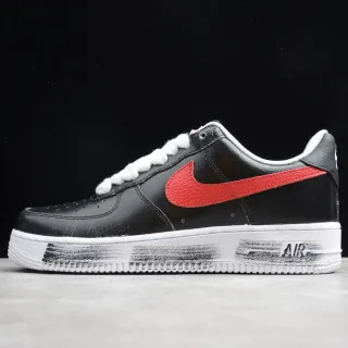Nike Air Force 1 Black Red White Brushstroke Lifestyle Sneakers
