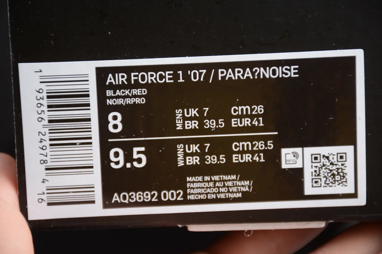 Nike Air Force 1 Black Red White Brushstroke Lifestyle Sneakers 2