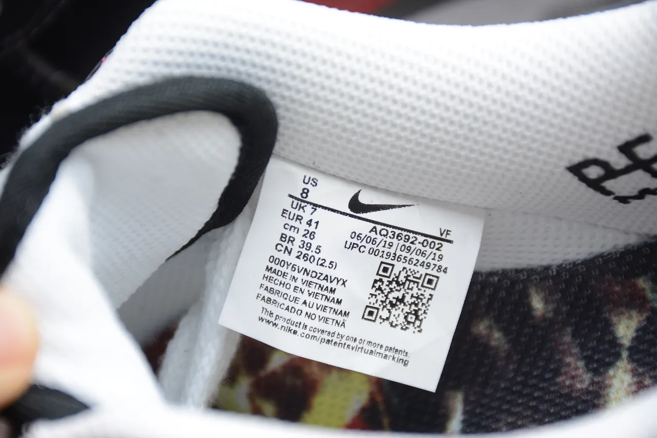 Nike Air Force 1 Black Red White Brushstroke Lifestyle Sneakers 6