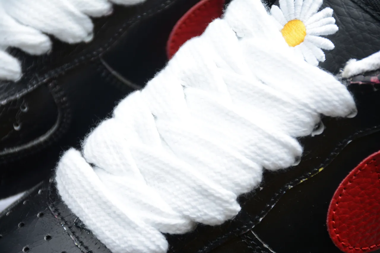 Nike Air Force 1 Black Red White Brushstroke Lifestyle Sneakers 8