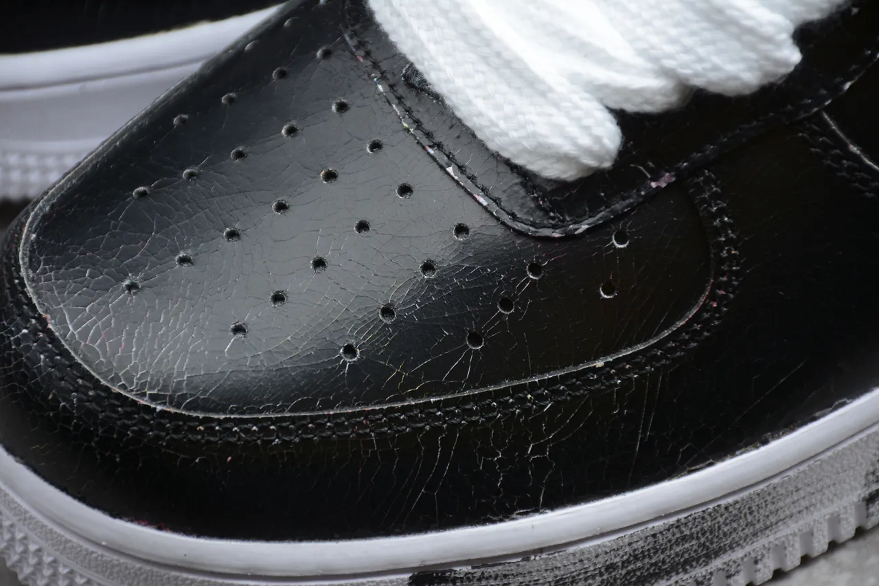 Nike Air Force 1 Black Red White Brushstroke Lifestyle Sneakers 9