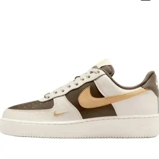 Nike Air Force 1 Low Beige Brown Gold Lifestyle Sneakers