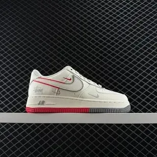 Nike Air Force 1 Low Off-White Red Gray जीवनशैली स्नीकर
