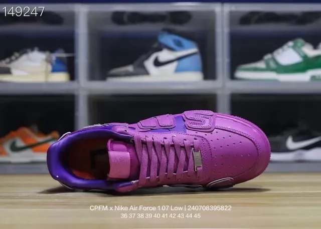Nike Air Force 1 Low Purple Embossed Lettering Lifestyle Sneakers 2