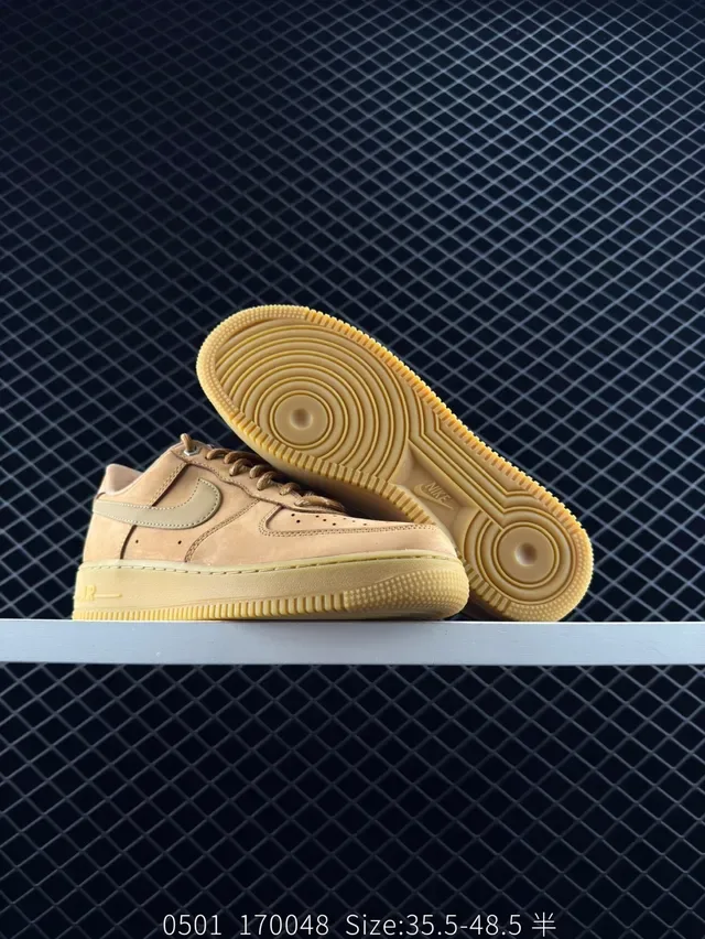 Nike Air Force 1 Low Tan Monochrome Lifestyle Sneakers 4