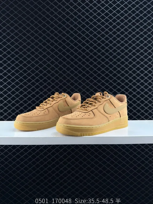 Nike Air Force 1 Low Tan Monochrome Lifestyle Sneakers 5