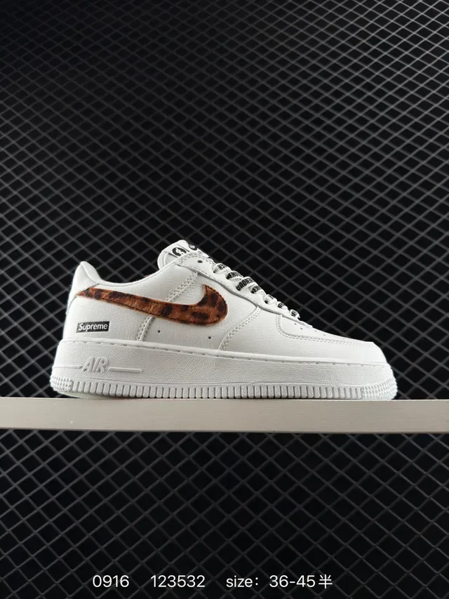 Nike Air Force 1 Low White Leopard-Print Lifestyle Sneakers 6