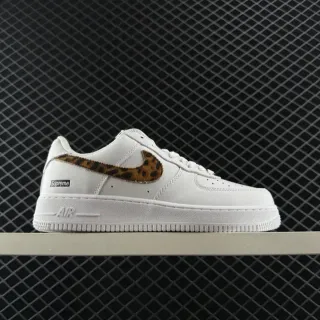 Nike Air Force 1 Low White चितवा प्रिंट Swoosh लाइफस्टाइल स्नीकर