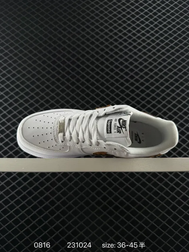 Nike Air Force 1 Low White Leopard-Print Swoosh Lifestyle Sneakers 4