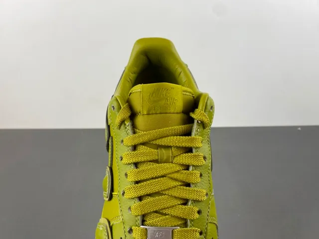Nike Air Force 1 Olive Green Full Leather Lifestyle Sneakers 6