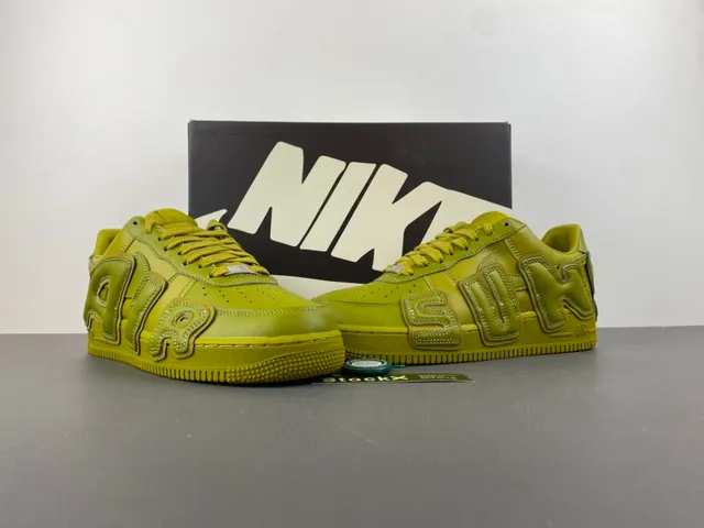 Nike Air Force 1 Olive Green Full Leather Lifestyle Sneakers 13