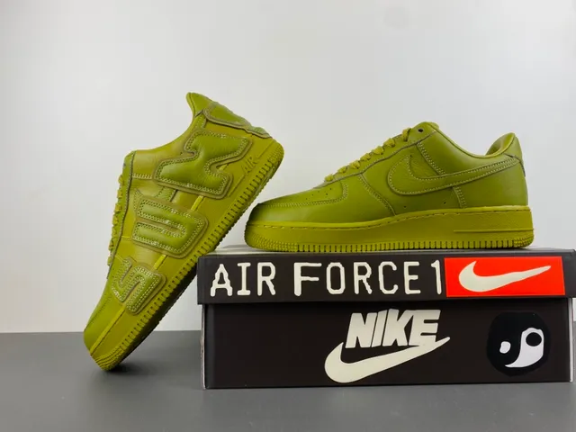 Nike Air Force 1 Olive Green Full Leather Lifestyle Sneakers 14