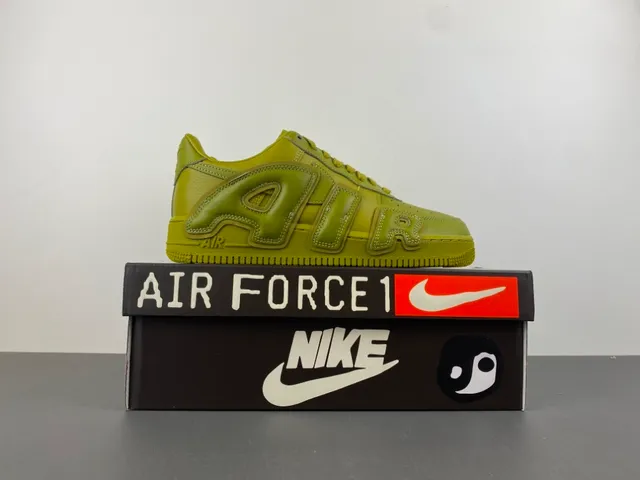 Nike Air Force 1 Olive Green Full Leather Lifestyle Sneakers 15