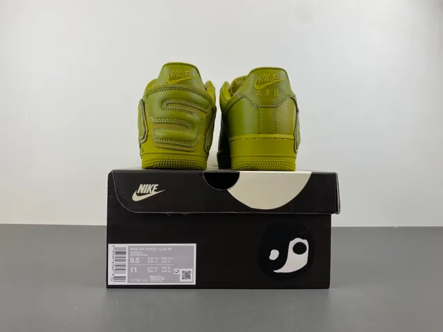 Nike Air Force 1 Olive Green Full Leather Lifestyle Sneakers 17