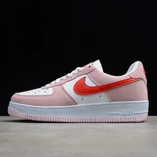 Nike Air Force 1 Pink and Red Suede Lifestyle Sneakers