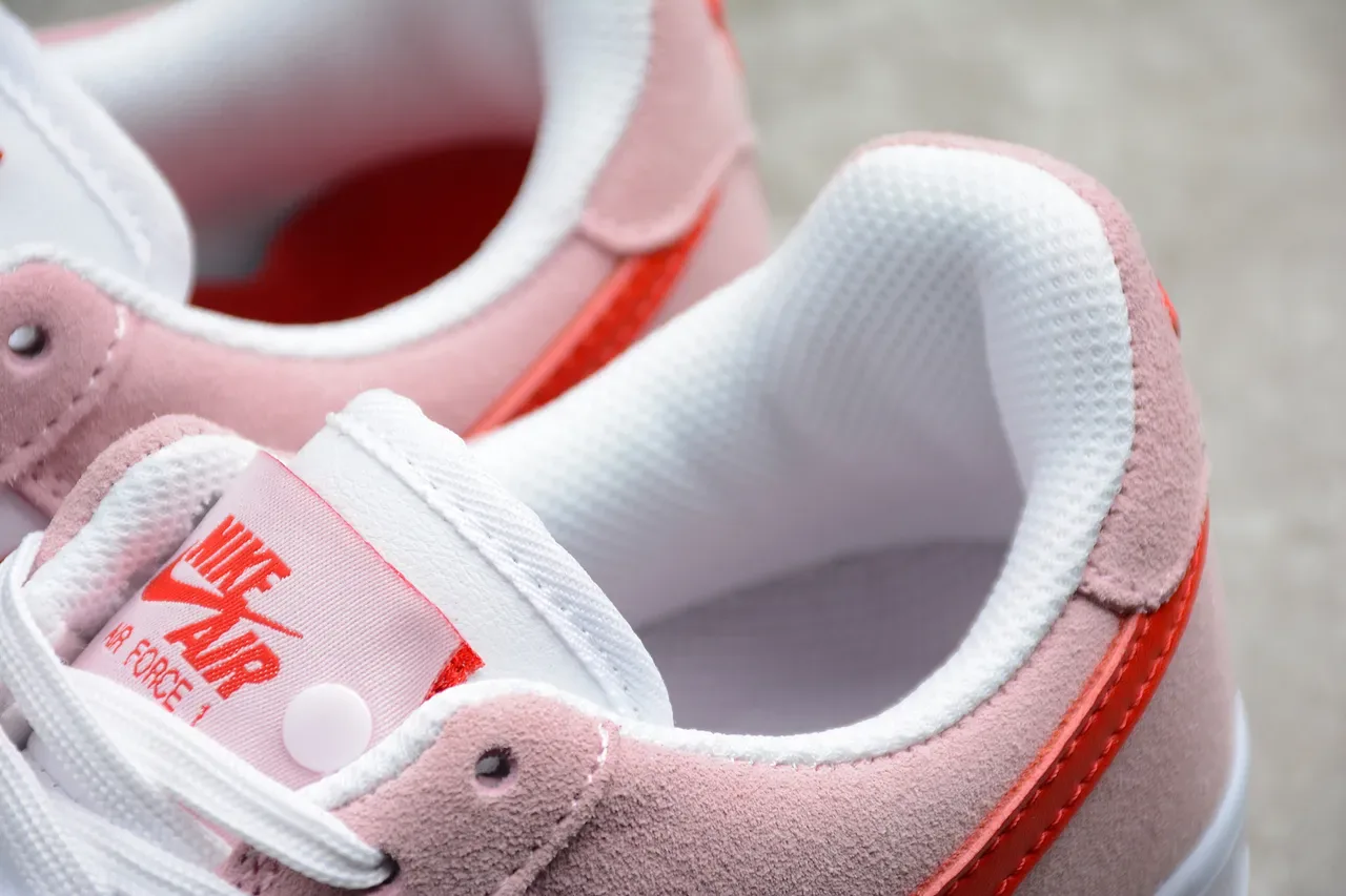 Nike Air Force 1 Pink and Red Suede Lifestyle Sneakers 5