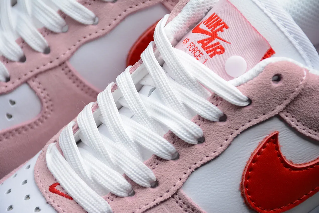 Nike Air Force 1 Pink and Red Suede Lifestyle Sneakers 6