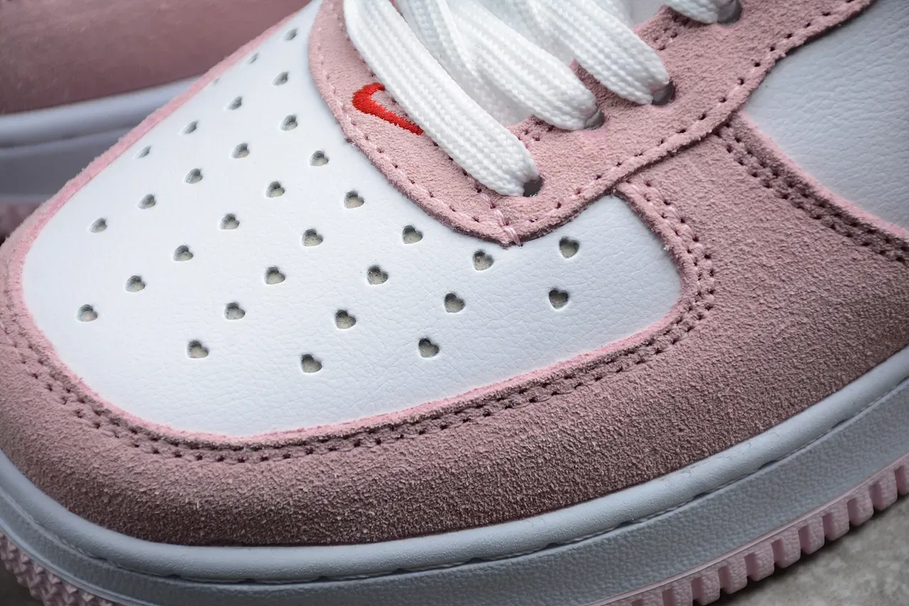 Nike Air Force 1 Pink and Red Suede Lifestyle Sneakers 7