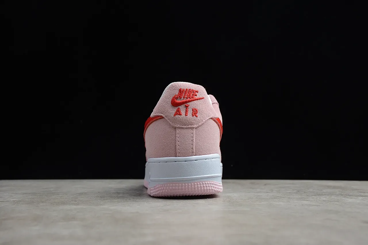 Nike Air Force 1 Pink and Red Suede Lifestyle Sneakers 9