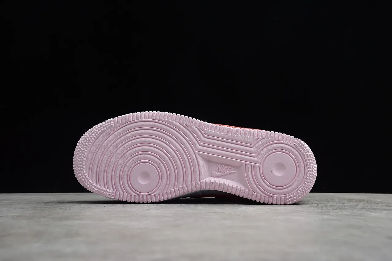 Nike Air Force 1 Pink and Red Suede Lifestyle Sneakers 10