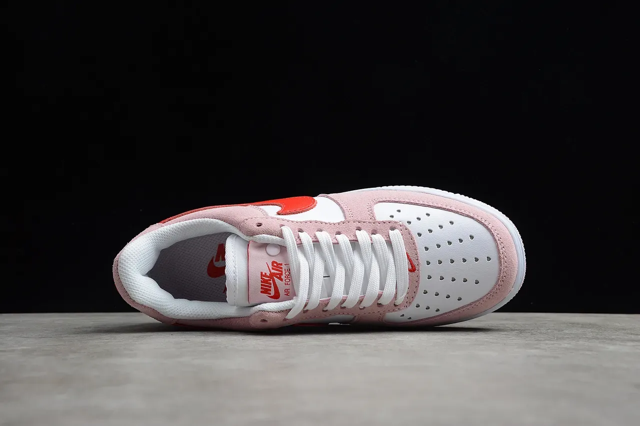 Nike Air Force 1 Pink and Red Suede Lifestyle Sneakers 11