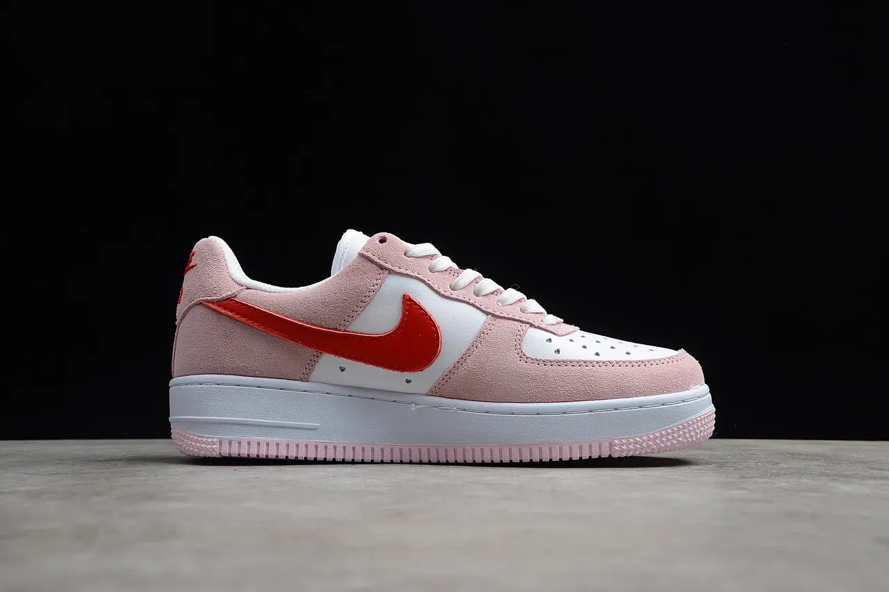Nike Air Force 1 Pink and Red Suede Lifestyle Sneakers 12