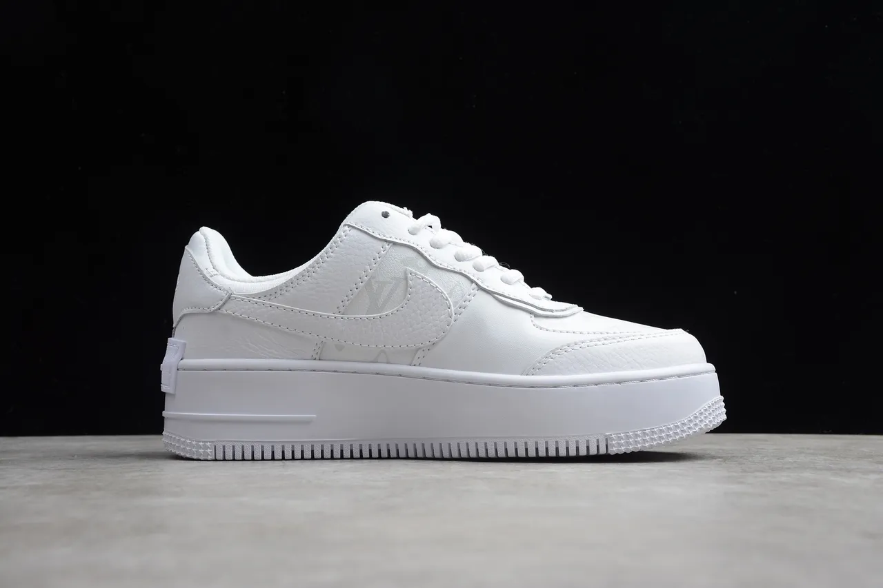 Nike Air Force 1 Platform All-White Lifestyle Sneakers 14
