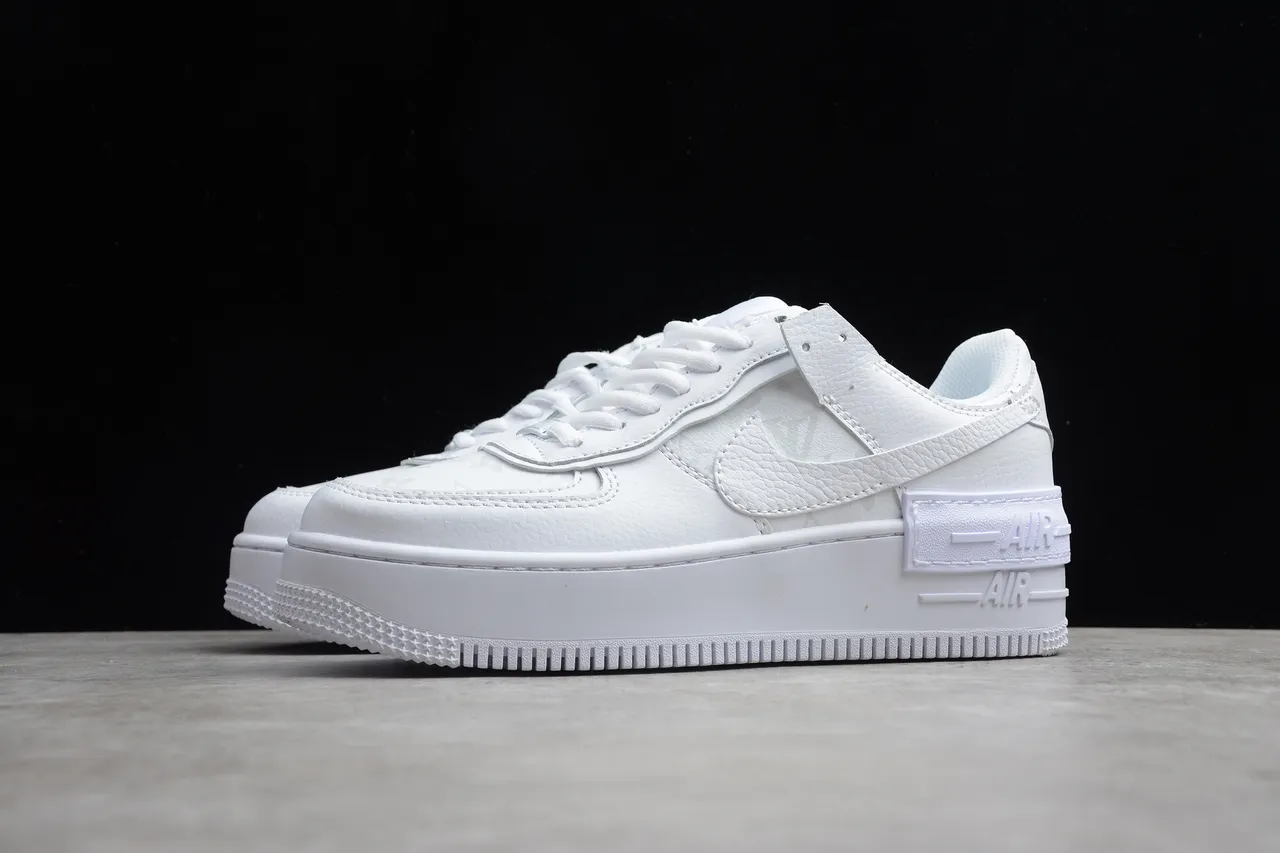 Nike Air Force 1 Platform All-White Lifestyle Sneakers 15