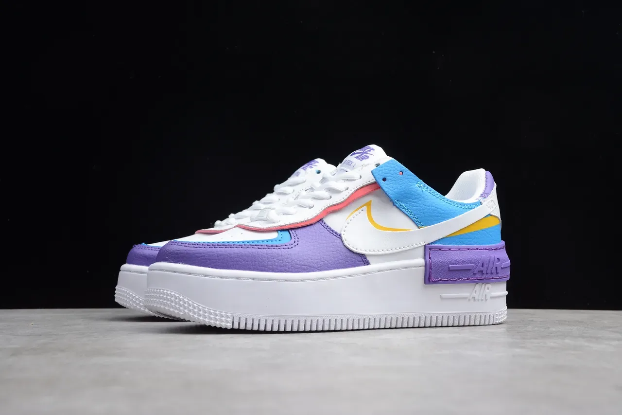 Nike Air Force 1 Platform Multicolor Purple Lifestyle Sneakers 6