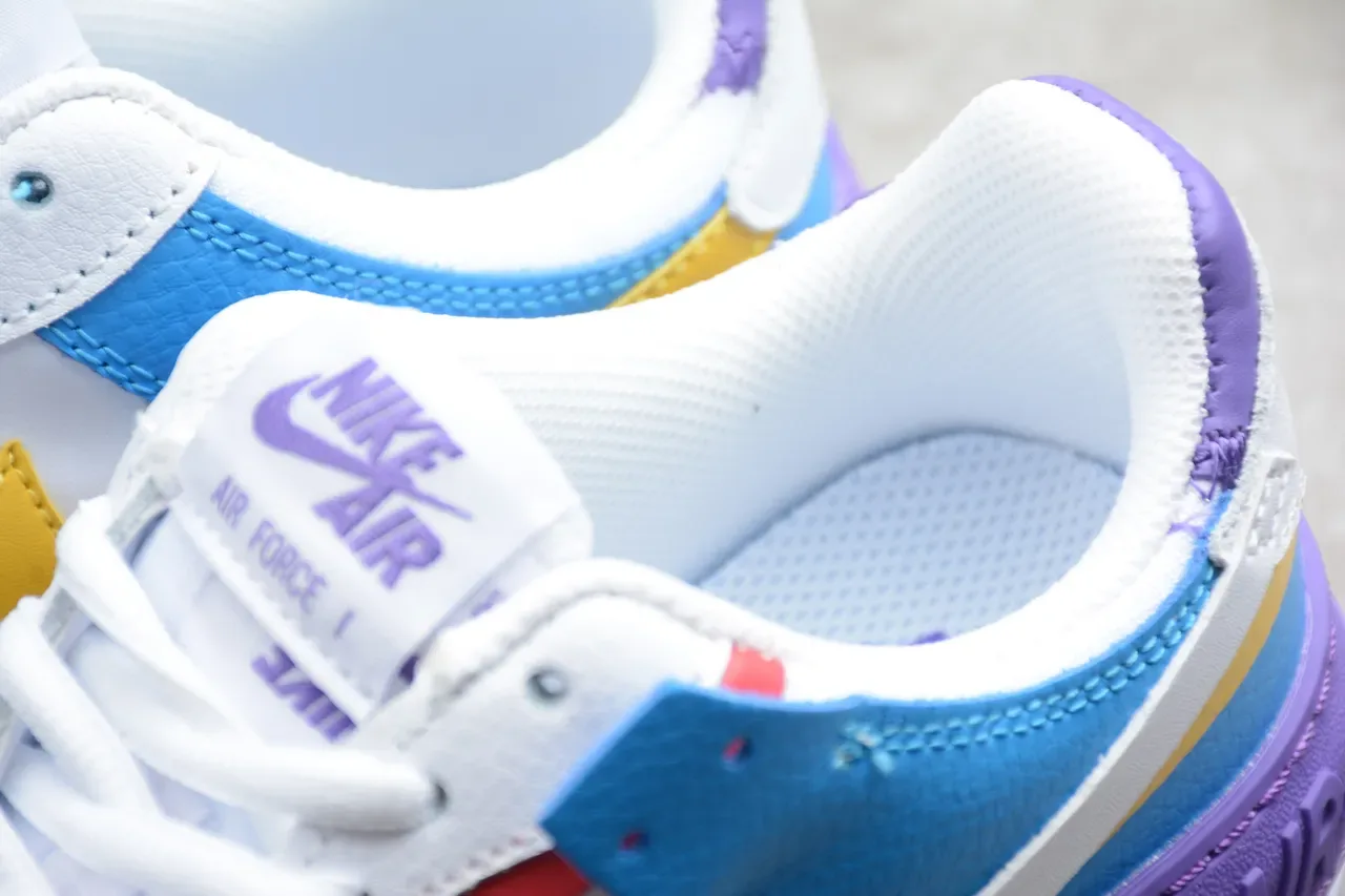 Nike Air Force 1 Platform Multicolor Purple Lifestyle Sneakers 7