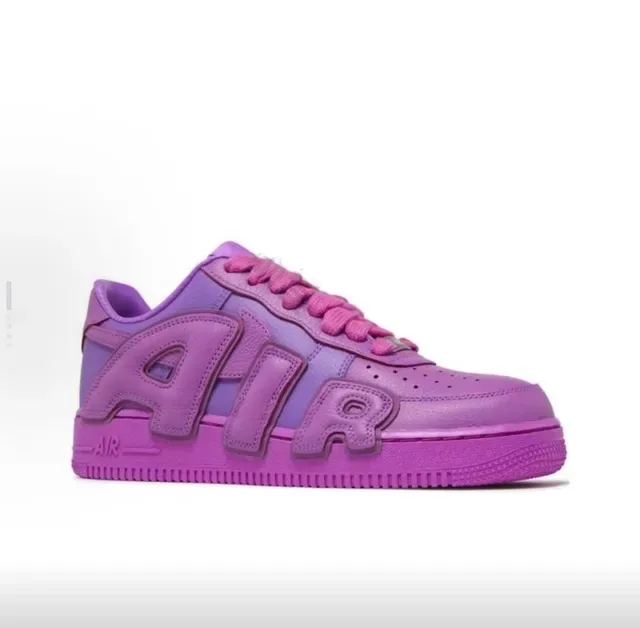 Nike Air Force 1 Embossé Soleil Dégradé Violet Sneakers Lifestyle 5