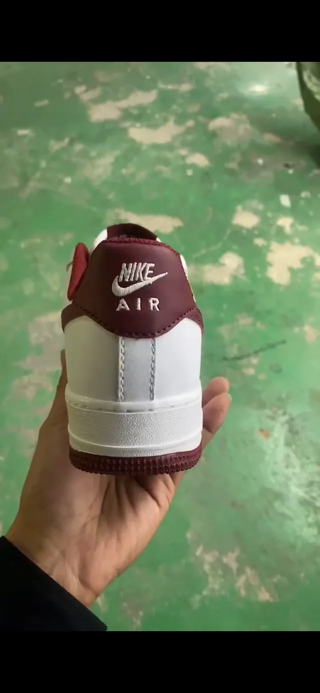 Nike Air Force 1 White and Maroon Lifestyle Sneakers 4