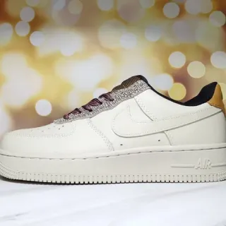 Nike Air Force 1 White Black Low-Top Perforated Toe Lifestyle Sneakers