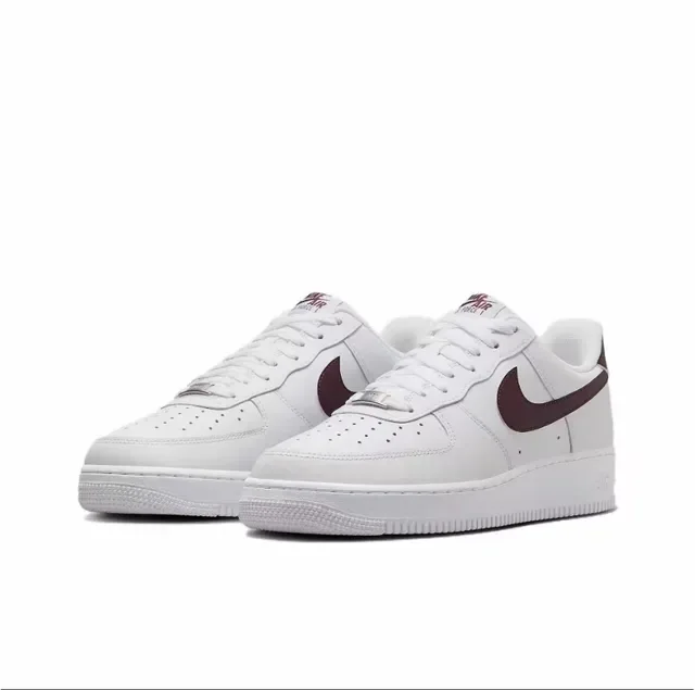 Nike Air Force 1 White Burgundy Lifestyle Sneakers 3