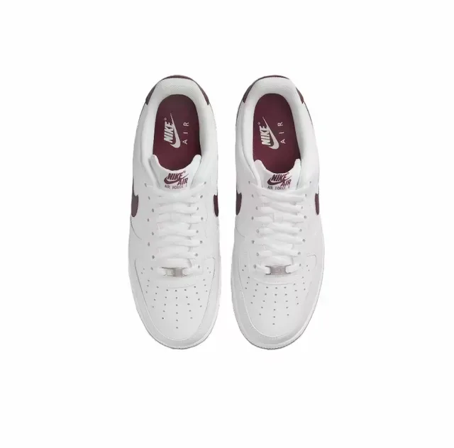 Nike Air Force 1 White Burgundy Lifestyle Sneakers 4