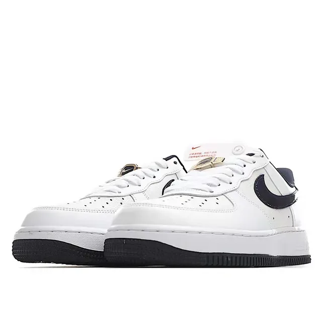 Nike Air Force 1 White Navy Lifestyle Sneakers 9