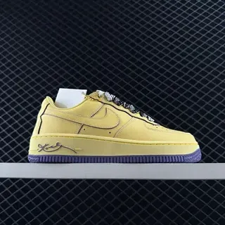 Nike Air Force 1 पीला और बैंगनी लाइफस्टाइल स्नीकर