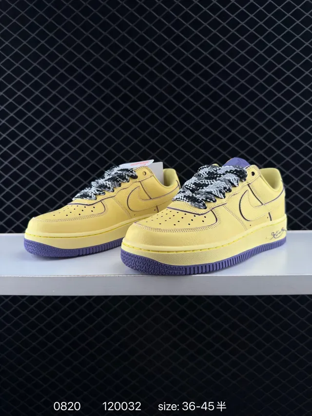 Nike Air Force 1 Yellow and Purple Lifestyle Sneakers 2