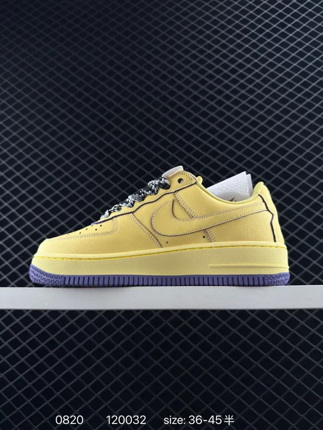 Nike Air Force 1 Yellow and Purple Lifestyle Sneakers 5