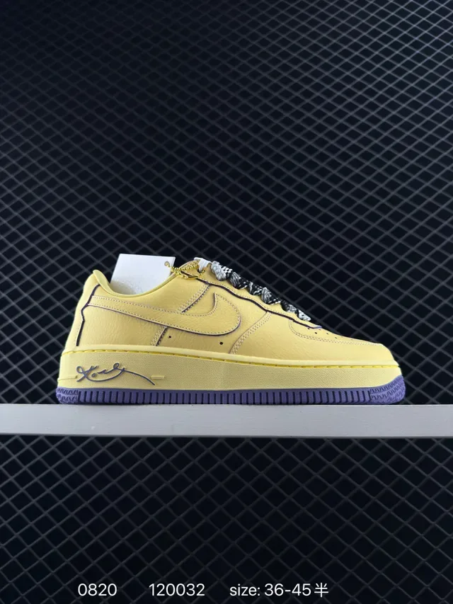 Nike Air Force 1 Yellow and Purple Lifestyle Sneakers 6