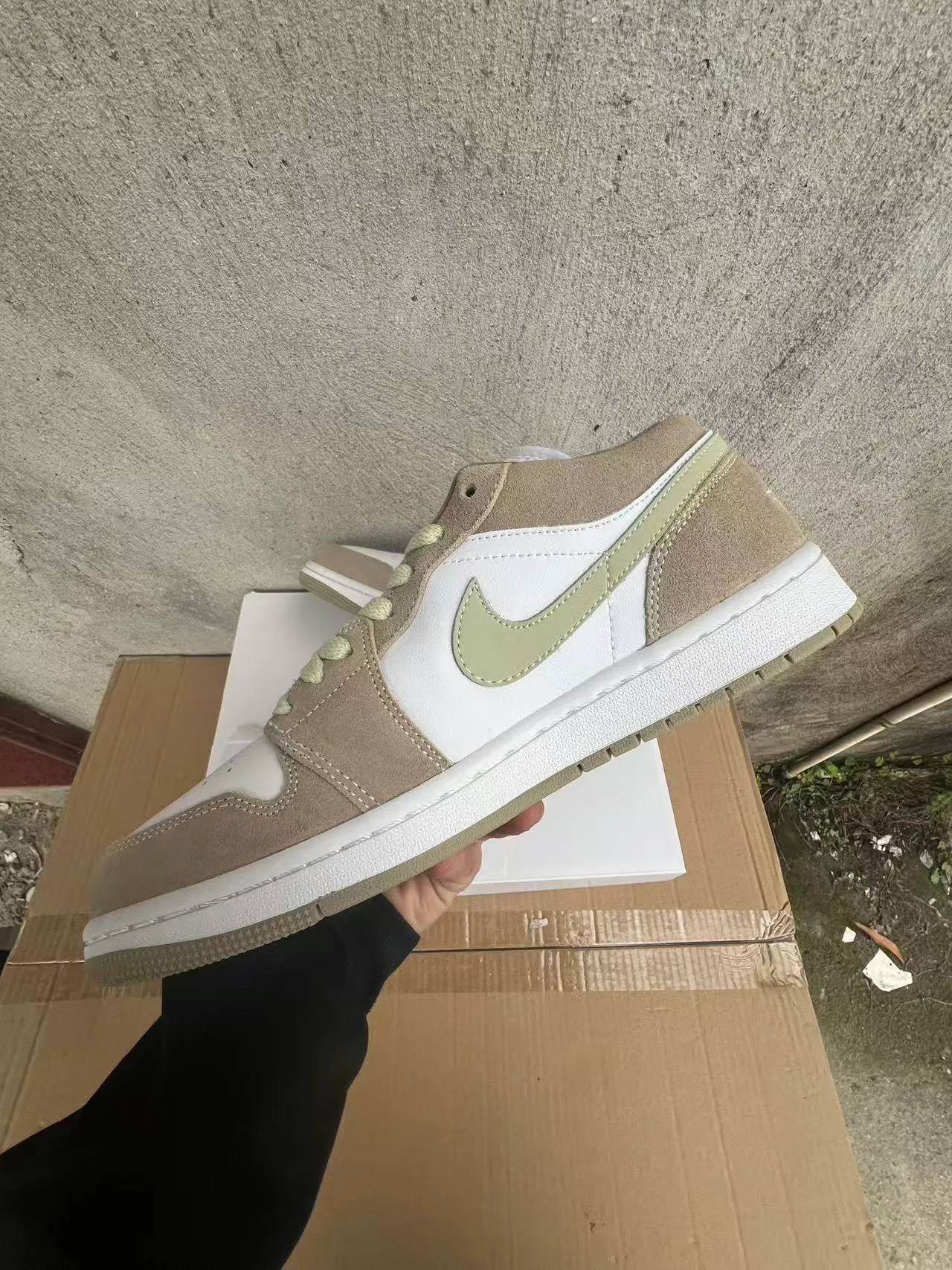 Nike Air Jordan 1 Low Beige Sage Lifestyle Sneakers 5